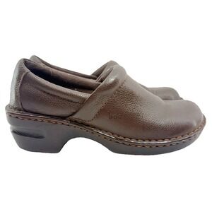 b.ø.c Brown Leather Slip-On Comfort Clogs Women's Sz 8 BC6632‎ Born On Concept